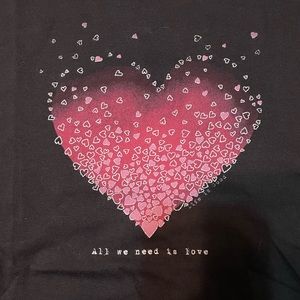 Life is Good “All We Need Is Love” black t-shirt, women’s S